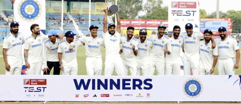 ہندوستان نے لگاتارگھر پر18ویں ٹیسٹ سیریز جیتی